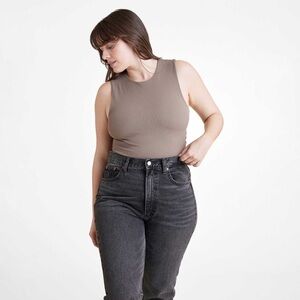 Nuuds Brown Asymmetrical Sleeveless Muscle Tee